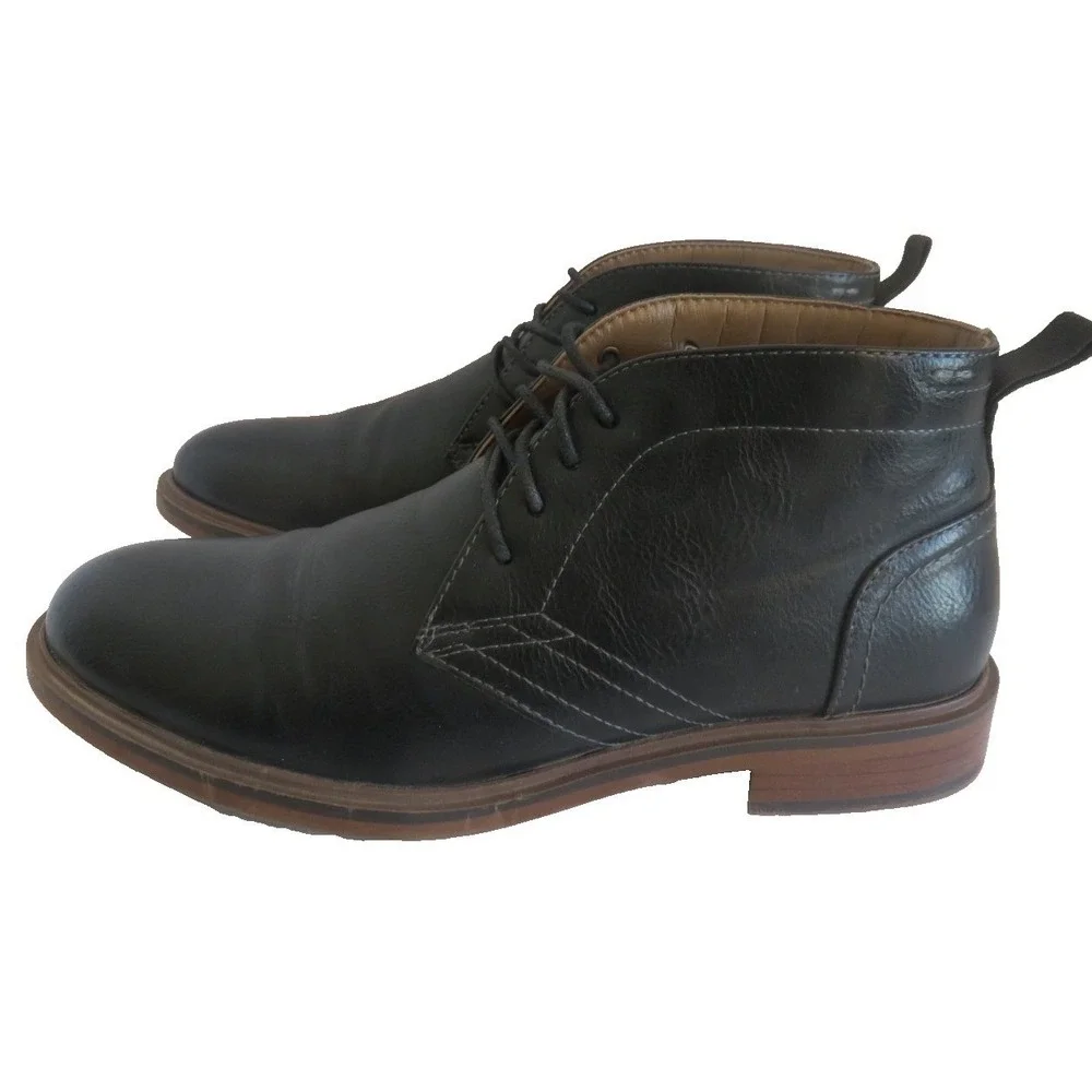 Sonoma Goods For Life Aaron Black Faux Leather Chukka Boots‎ Size Mens 7 M